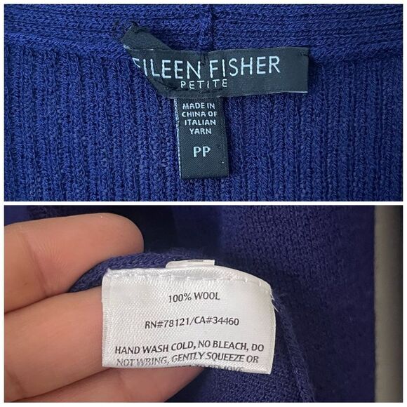 Eileen Fisher blue Cardigan Set Petite Small preowned office wear - Picture 7 of 7